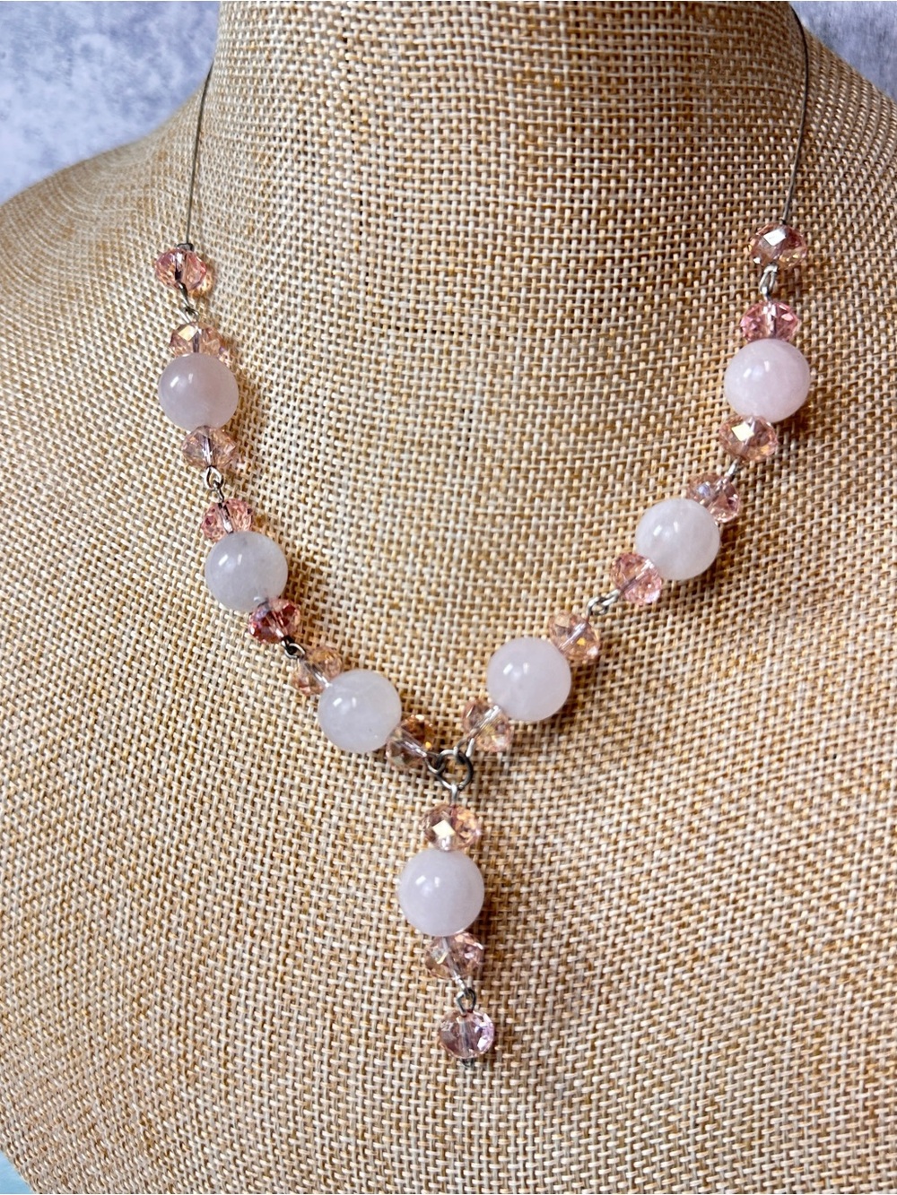 Teng Yue Delicate Pink Beaded Y-Necklace